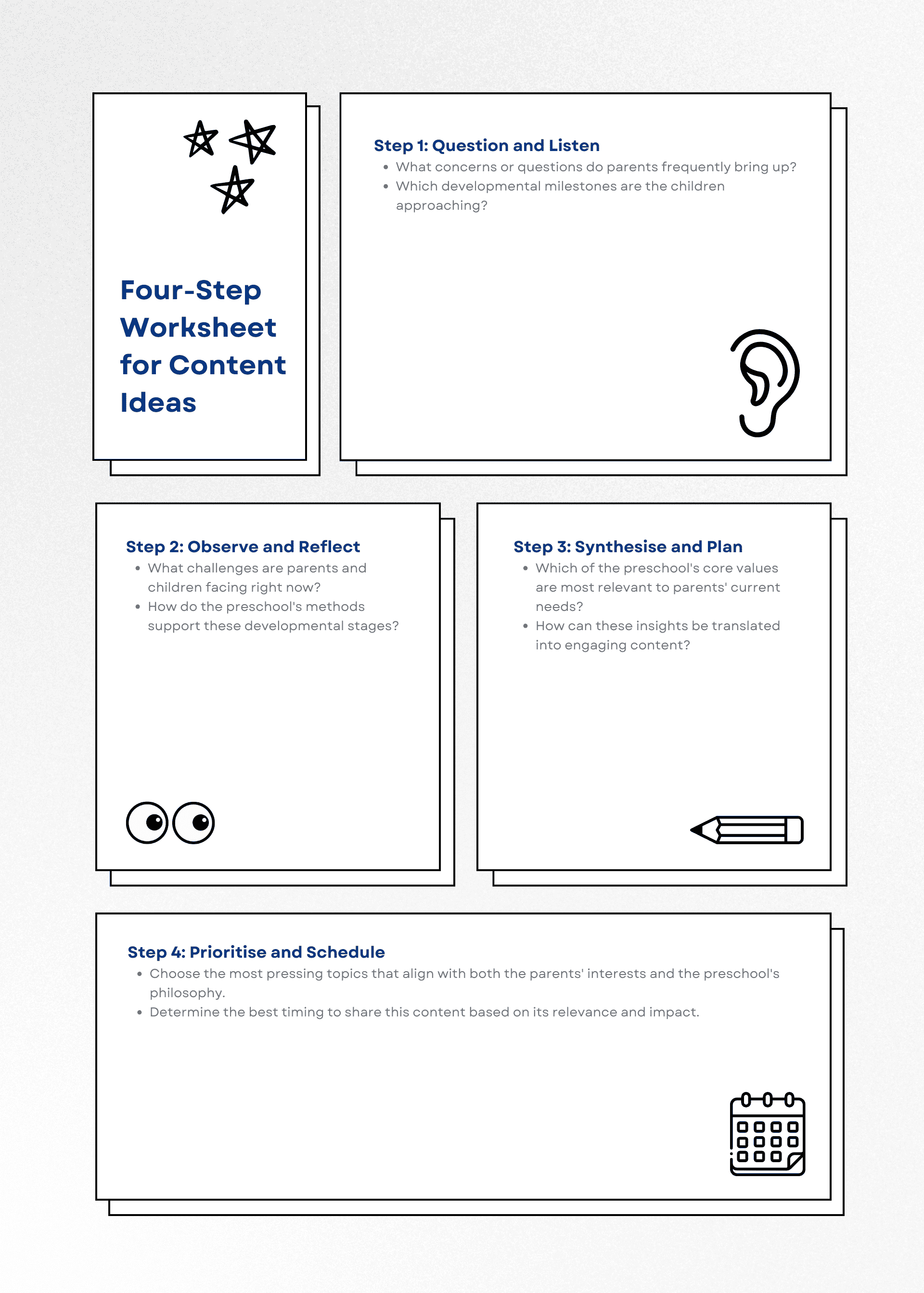 Four-Step Worksheet for Content Ideas